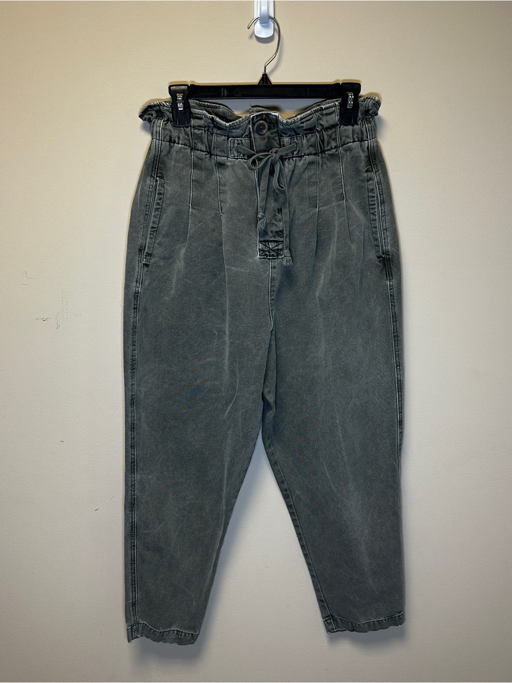 Free People Women’s S Gray Utility Pants Ankle Length Cotton Blend